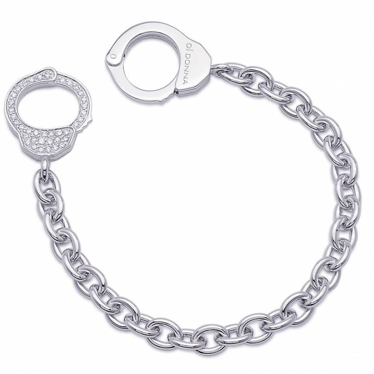 Sterling silver bracelet with CZ, rhodium plated.