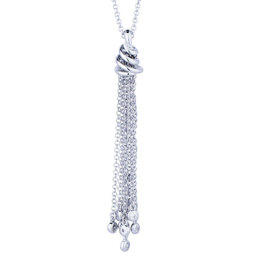 Sterling silver pendant with CZ, rhodium plated. (Chain 20" or 50cm)