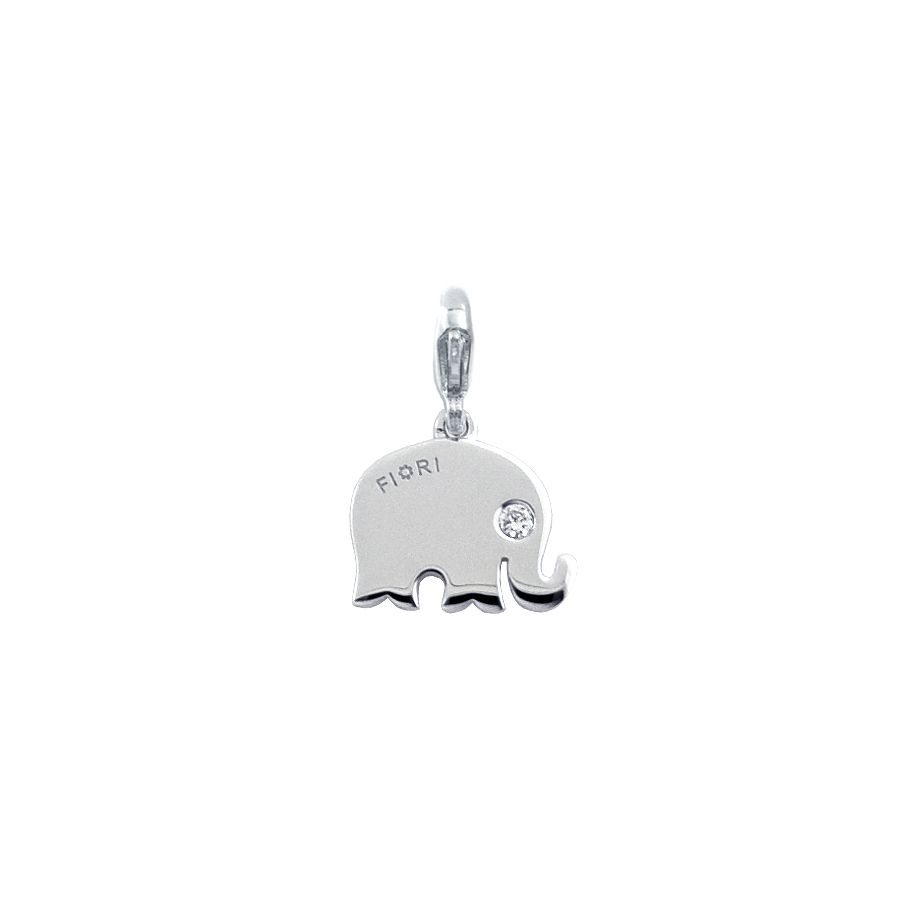 Sterling silver charm, rhodium plated.