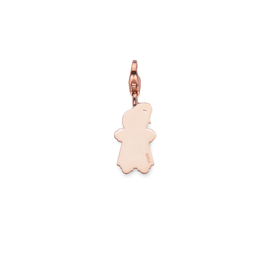Sterling silver charm, rose gold plated. (Medium Girl-21mm height)