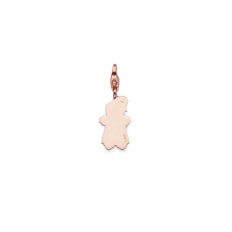 Sterling silver charm, rose gold plated. (Small Girl-16mm height)
