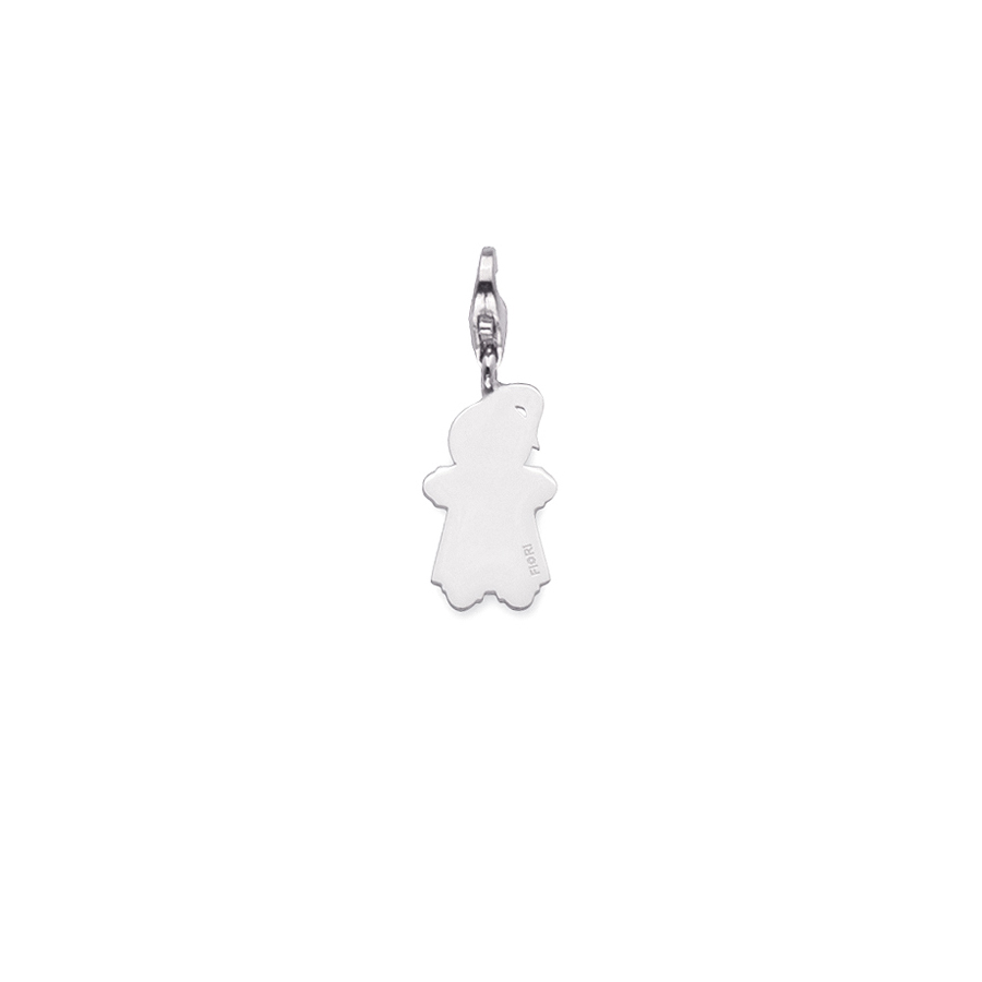 Sterling silver charm, rhodium plated. (Small Girl-16mm height)