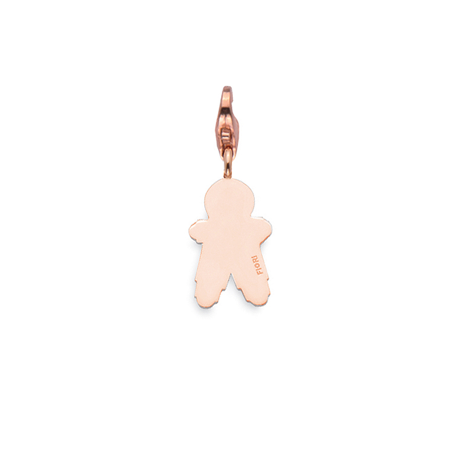 Sterling silver charm, rose gold plated. (Large Boy-26mm height)