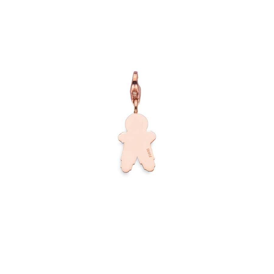 Sterling silver charm, rose gold plated. (Small Boy-16mm height)