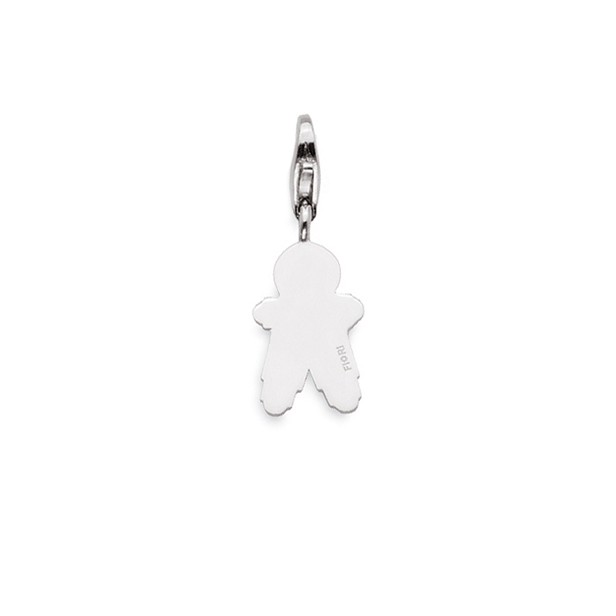 Sterling silver charm, rhodium plated. (Large Boy-21mm height)