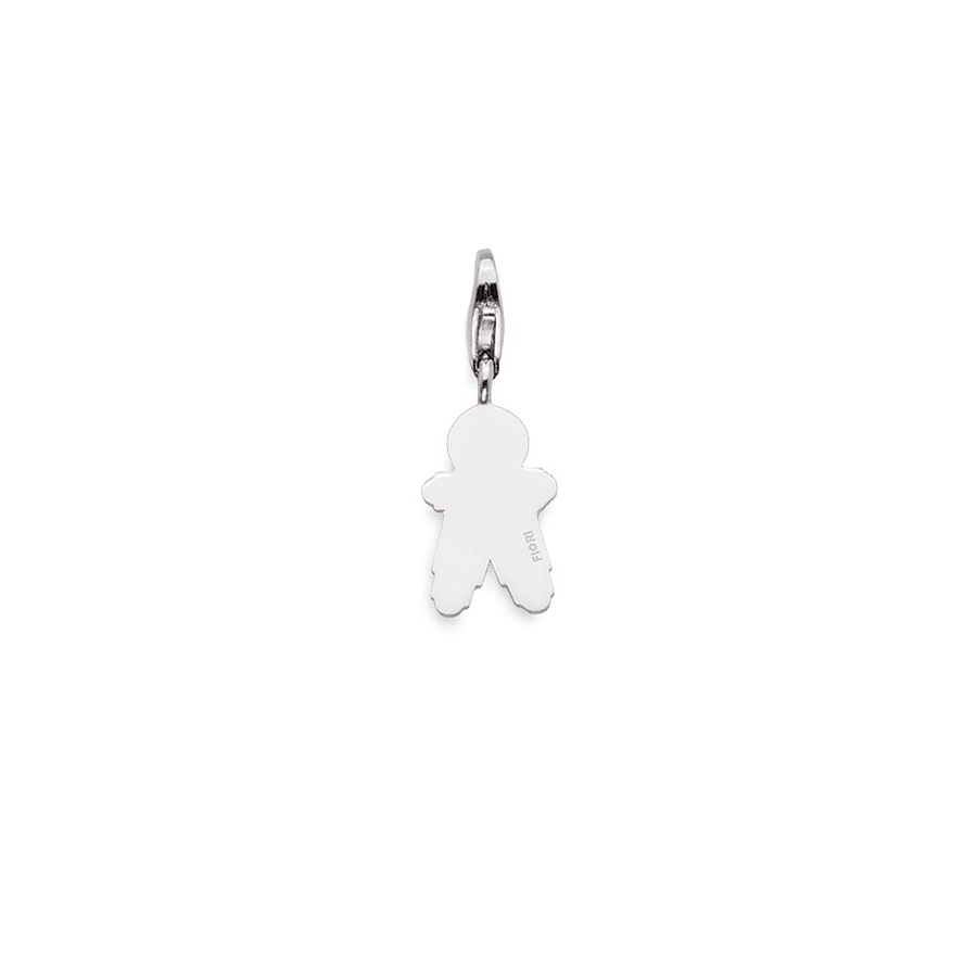 Sterling silver charm, rhodium plated. (Small Boy-16mm height)
