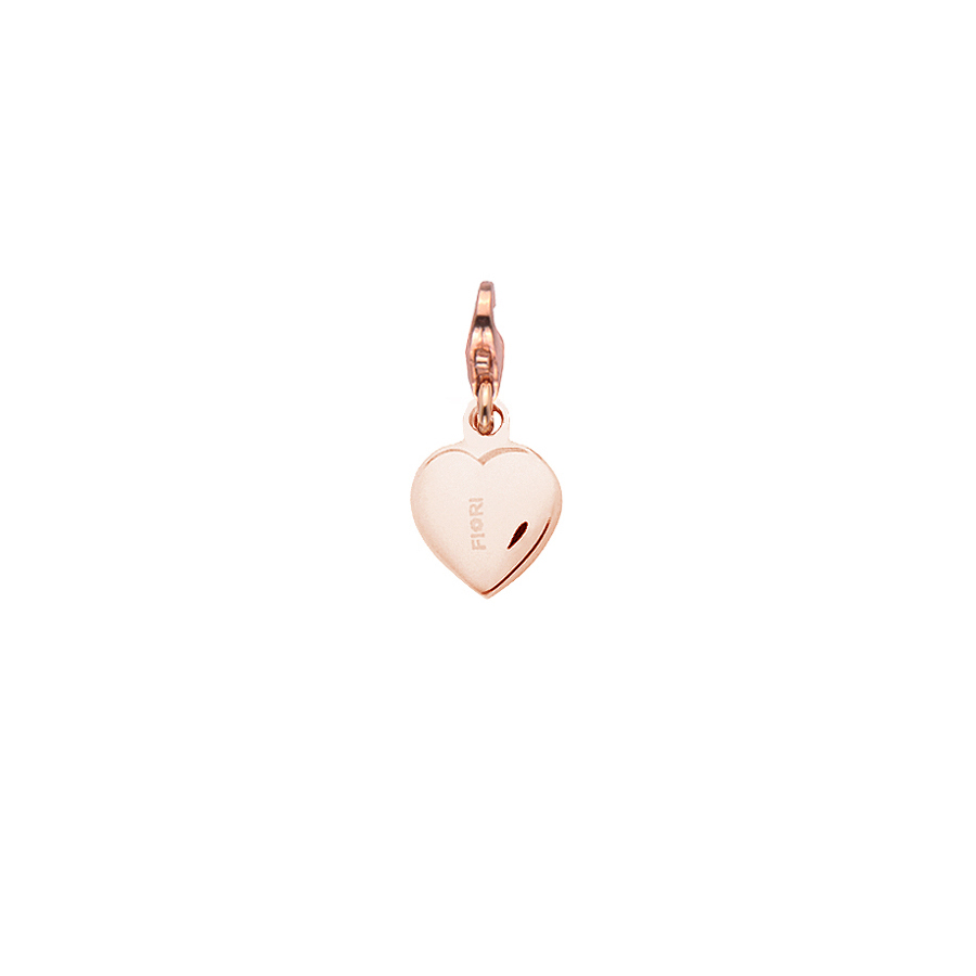 Sterling silver charm, rose gold plated.