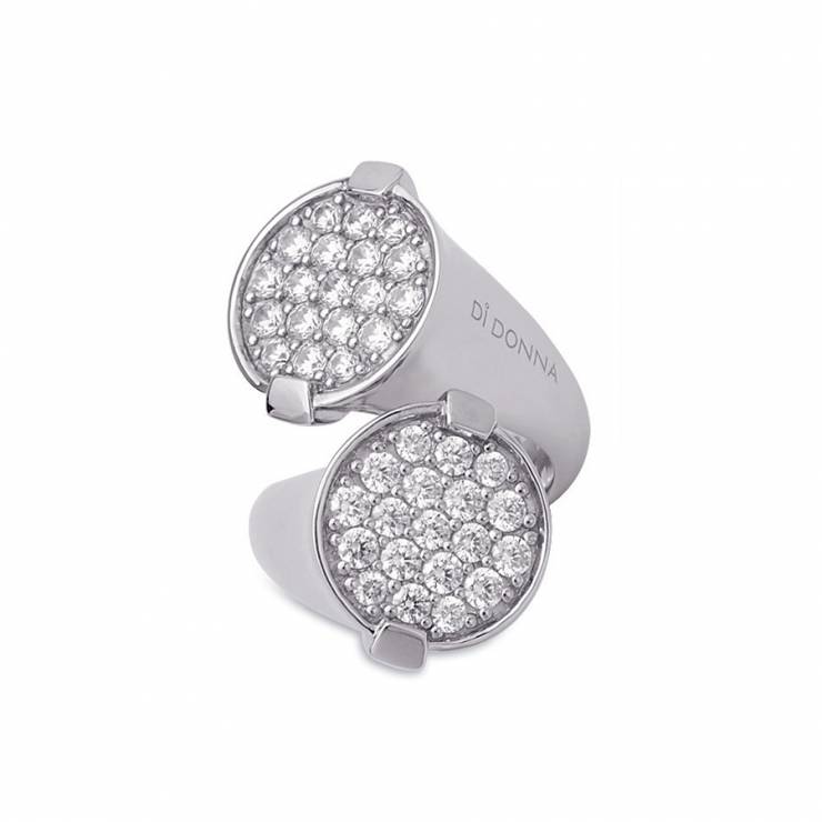 Sterling silver ring with CZ, rhodium plated.