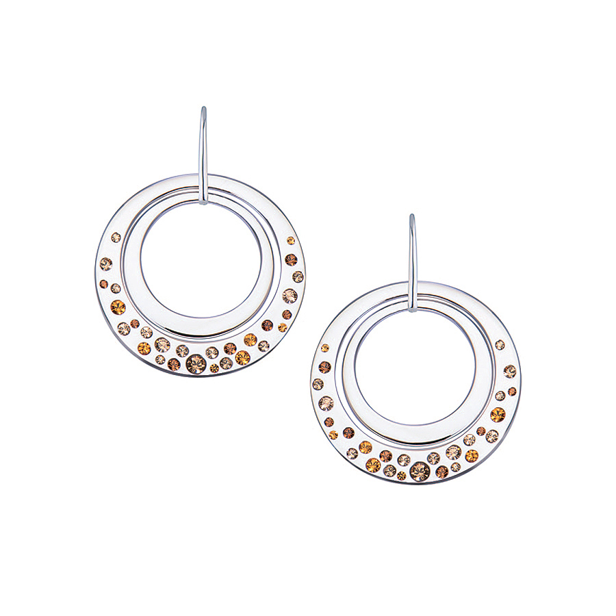 Sterling silver earrings with Swarovski crystals, rhodium plated.