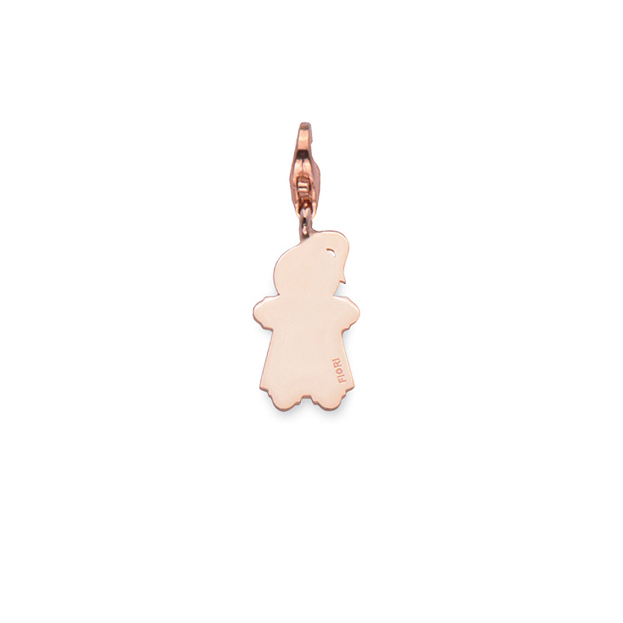 Sterling silver charm, rose gold plated. (Large Girl-26mm height)