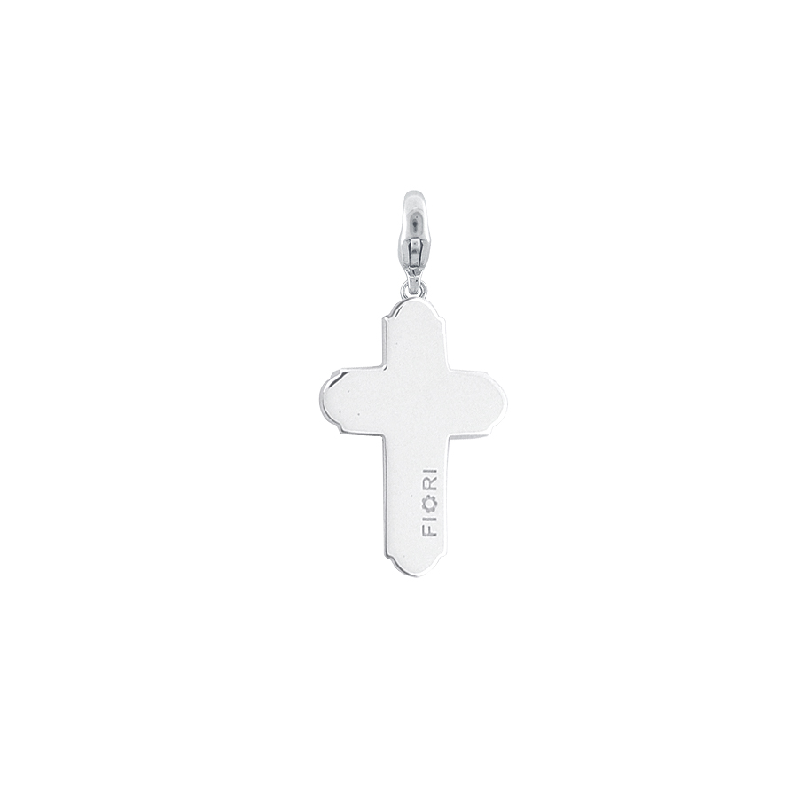 Sterling silver charm, rhodium plated.