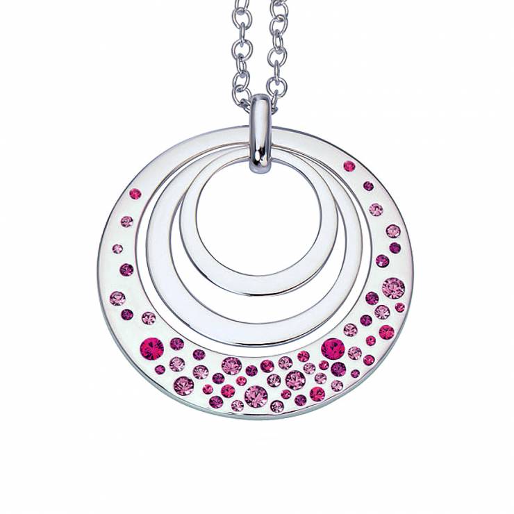 Sterling silver necklace with Swarovski crystals, rhodium plated. (Chain 18" or 45cm)
